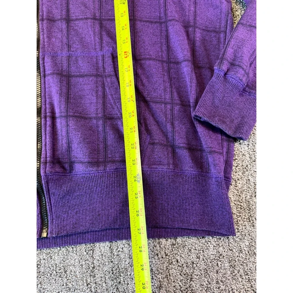 Ocean Pacific Jacket Mens 2XL Purple Black Plaid Cotton Full Zip Long Sleeve